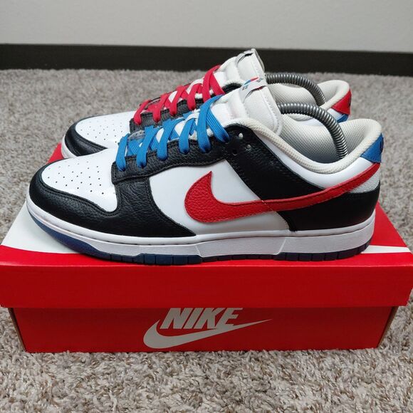 Nike Dunk Low SE Seoul Sneakers Mens 9 White Black Red Blue Korea DM7708-100